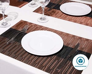 DOLOPL Waterproof Black and Brown Placemats Set of 6