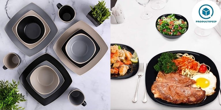 black square dinnerware sets
